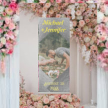 Eleganter Golden Frame Wedding Willkommen