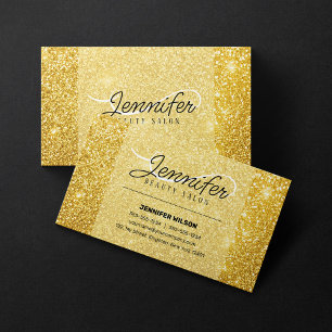 Eleganter Golden Glitter-Schönheitssalon Kosmetike Visitenkarte