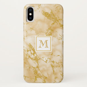 Eleganter Golden Marble Monogram Imitate Gold Glit Case-Mate iPhone Hülle