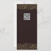 Eleganter Golden Maroon QR Code Hochzeitdetails Karte (Rückseite)