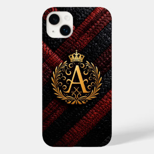 Eleganter Golden Monogram Letter A mit Regal Crown Case-Mate iPhone 14 Plus Hülle