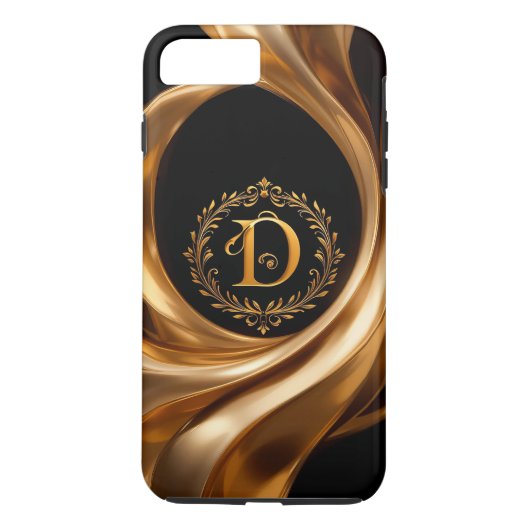 Eleganter Golden Monogram Letter D Case-Mate iPhone Hülle (Rückseite)
