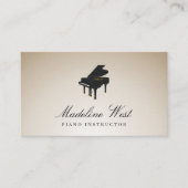 Eleganter Golden Piano Lehrer für Musik Visitenkarte (Vorderseite)