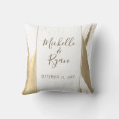 Eleganter Golden Tulip Floral Wedding Keepake Kissen (Rückseite)