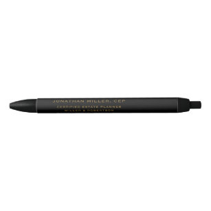 Eleganter Golden Typografy Black Ink Pen Kugelschreiber