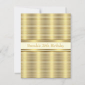 Eleganter Golden & White Strip Horizontal Einladung (Rückseite)