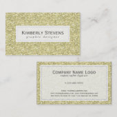 Eleganter Golden Yellow Glitzer & Glitzern Visitenkarte (Vorne/Hinten)