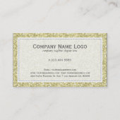 Eleganter Golden Yellow Glitzer & Glitzern Visitenkarte (Rückseite)