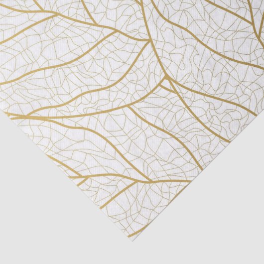 Eleganter Goldene Blattspass Seidenpapier (Detail)