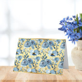 Eleganter goldener Akzent Blaue Rose-Muster-Kernst Dankeskarte