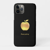 Eleganter, goldener Apfel & Text auf schwarz Case-Mate iPhone Hülle (Rückseite)