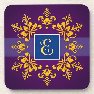 Eleganter goldener Barockbuchstabe E Getränkeuntersetzer