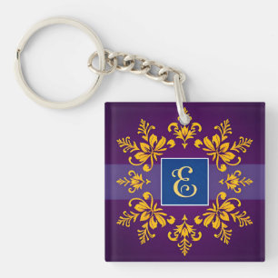 Eleganter goldener Barockbuchstabe E Schlüsselanhänger