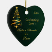 Eleganter Goldener Baum Neulich Weihnachten Keramik Ornament (Rechts)