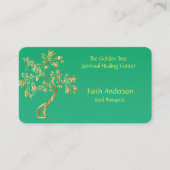 Eleganter Goldener Baum Spirituelle Heilung Visitenkarte (Vorderseite)