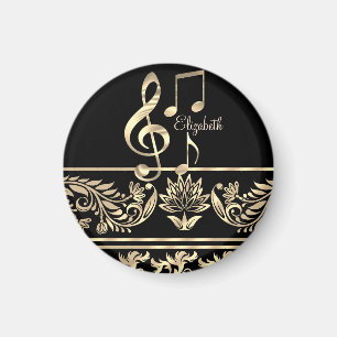 Eleganter goldener Blumenstrauß, Violinschlüssel, Magnet