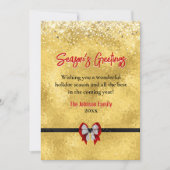 Eleganter goldener Bogen Weihnachtsgrüße - Neujahr Karte (Vorderseite)