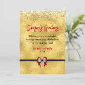 Eleganter goldener Bogen Weihnachtsgrüße - Neujahr Karte (Stehend Vorderseite)