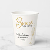 Eleganter Goldener Brunch & Bubbly Brautabschied Pappbecher (Vorderseite)