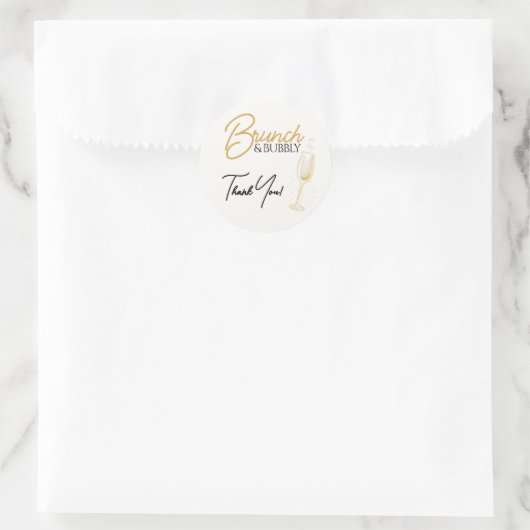 Eleganter Goldener Brunch & Bubbly Brautabschied Runder Aufkleber (Tasche)