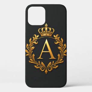 Eleganter goldener Buchstabe A mit Blumendekoratio Case-Mate iPhone Hülle