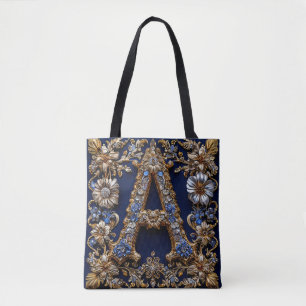 Eleganter Goldener Buchstabe "A" mit Verzierter Bl Tasche