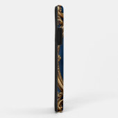 Eleganter Goldener Buchstabe D mit Verziert blauem Case-Mate iPhone Hülle (Hinten/Rechts)