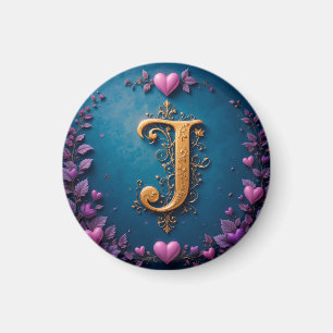 Eleganter goldener Buchstabe J, inspiriert von Lie Magnet