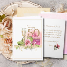 Eleganter goldener Champagner zum 50. Hochzeitstag