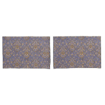 Eleganter goldener Damast-Kissenbezug | Vintage Pe