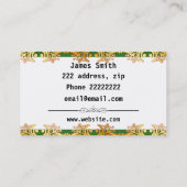 Eleganter goldener Dekor Visitenkarte (Rückseite)