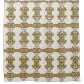 Eleganter goldener Dekorationsvorhang mit Blumendu Duschvorhang (Vorderseite)