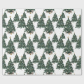 Eleganter goldener funkelnder Weihnachtsbaum Geschenkpapier (Flach)