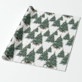 Eleganter goldener funkelnder Weihnachtsbaum Geschenkpapier (Ungerollt)