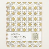 Eleganter Goldener Geometrischer Wochenplaner (Vorderseite)