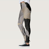 Eleganter goldener Ginkgo, Vintager Hintergrund. Leggings (Links)
