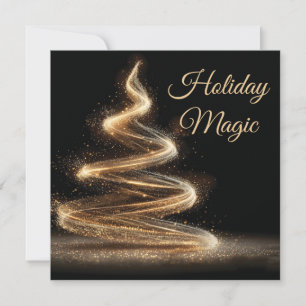Eleganter goldener Glitter-Spiral-Weihnachtsbaum Feiertagskarte