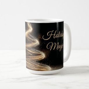 Eleganter goldener Glitter-Spiral-Weihnachtsbaum Kaffeetasse
