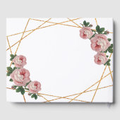 Eleganter Goldener Glitzer Geo Pink Blumenzehen Gästebuch (Rückseite)