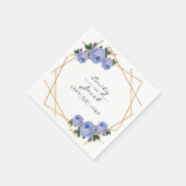 Eleganter Goldener Glitzer Geometric Blue Floral W Serviette (Ecke)