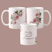 Eleganter Goldener Glitzer Geometrisches Rosa Blum Kaffeetasse