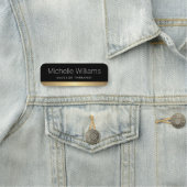 Eleganter goldener Gradientenstreifen schwarz Namensschild (Beispiel)