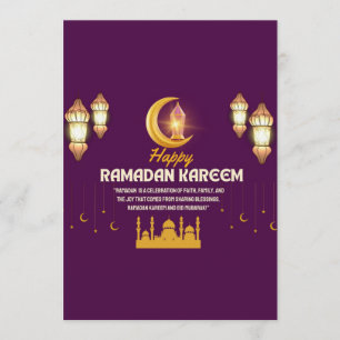 Eleganter goldener Halbmond Ramadan Mubarak Gruß Einladung