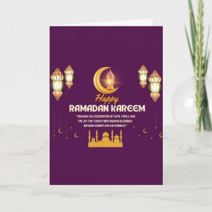 Eleganter goldener Halbmond Ramadan Mubarak Gruß Karte