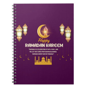 Eleganter goldener Halbmond Ramadan Mubarak Gruß Notizblock