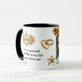 Eleganter Goldener Heiratsantrag-Mug - "Willst du  Tasse (Vorderseite Links)