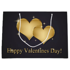 Eleganter goldener Herz-Name - Valentinstag Große Geschenktüte