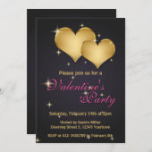 Eleganter Goldener Herzname - Valentinstag Einladung (Vorne/Hinten)