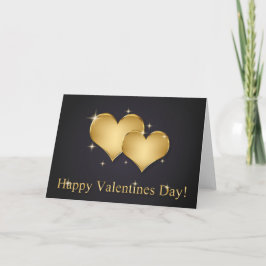 Eleganter Goldener Herzname - Valentinstag Feiertagskarte