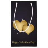 Eleganter Goldener Herzname - Valentinstag Kleine Geschenktüte (Rückseite)